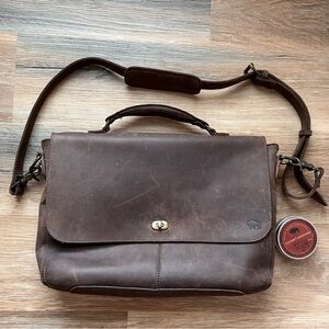 Buffalo Jackson Roosevelt Leather Laptop Messenger Bag Briefcase
